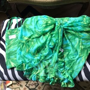 Beachwear Sarong matching bag MADE ITALY-ruffle
